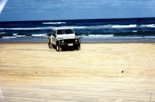 Drive by 4WD Landrover on east side of Frasier Island.