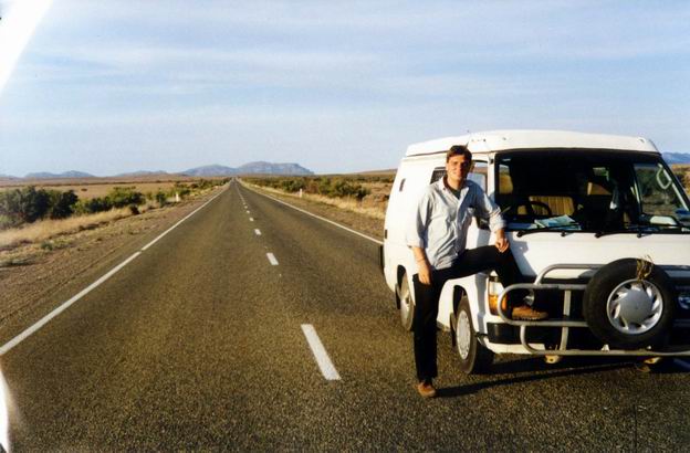 Amazing Australian highways - Flinders Ranges in the background.