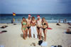 With Russian girls on Coogie Beach, Christmas 2001.